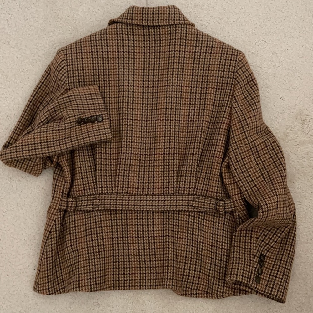 Lauren Ralph Lauren Houndstooth Plaid Zipper Virgin Wool Jacket - Picture 13 of 14